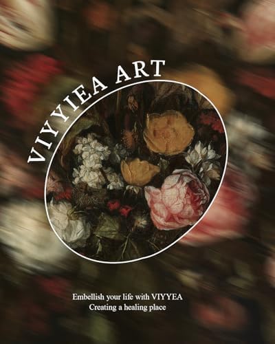 VIYYIEA Vintage Gold Framed Floral Wall art, Dark Rose Academia Moody - Image 5