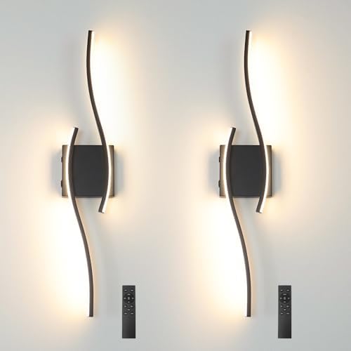 Daunton Modern Battery Operated Wall Sconce Set of 2, 3CCT Adjustable, Timer& by Daunton