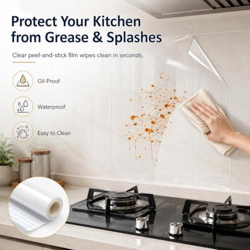 Clear Contact Paper & Wall Protector, 23.6*118 Inches Inches Adhesive Vinyl - Image 3