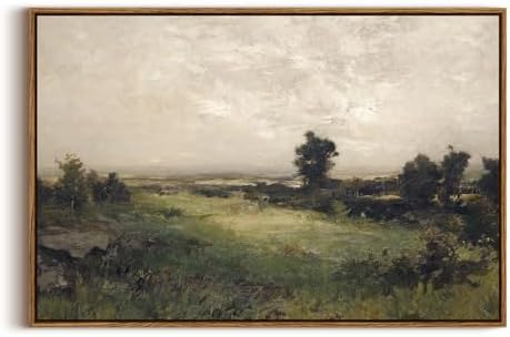 InSimSea Framed Canvas Wall Art Vintage Decor, Large Wall Art, Wild Field by InSimSeaArt