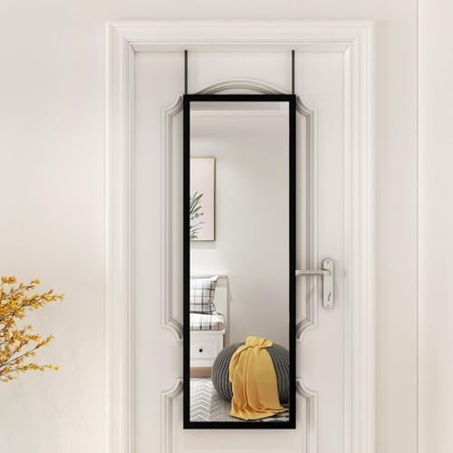 whitebeach Full Body Length Door Hanging Wall Mounted Mirror Over the Door by whitebeachmirror