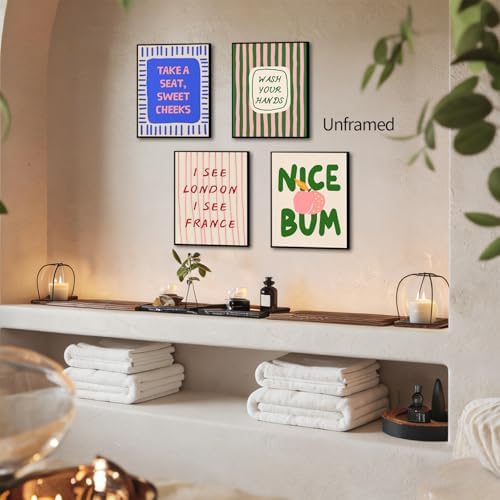 ZYANGZY Funny Quotes Sign Bathroom Poster Set of 6, Cute Wash Your Hands Toilet - Image 6