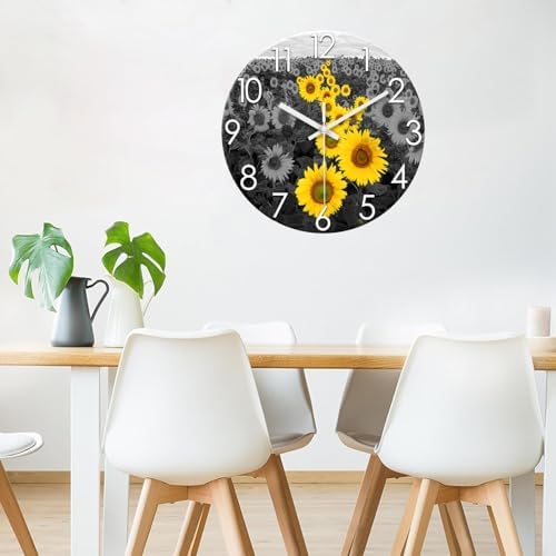 XFM Large Sunflower Wall Clock Battery Operated 20 Inch - Image 5