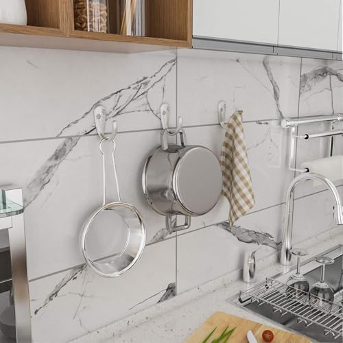 IBosins 50PCS Coat Hooks Wall Mounted Silvery Single Prong Robe Hook - Image 5