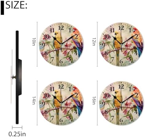 Round Analog Wall Clocks Non-Ticking Silent Clock Battery Operated Clcoks - Image 2