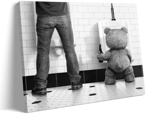B.B.F MAKE Funny Teddy Bear Canvas Wall Art by BBFMAKE
