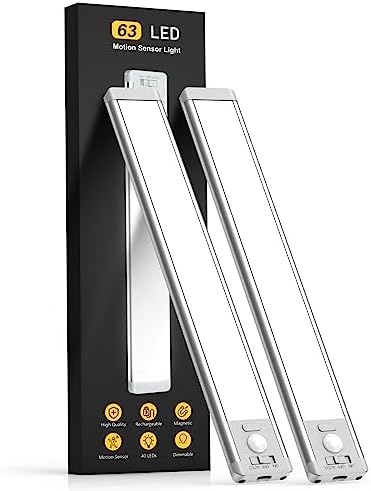 Under Cabinet Lighting, 14.7" Rechargeable Motion Sensor Light Indoor, 2 Pack by MCGOR