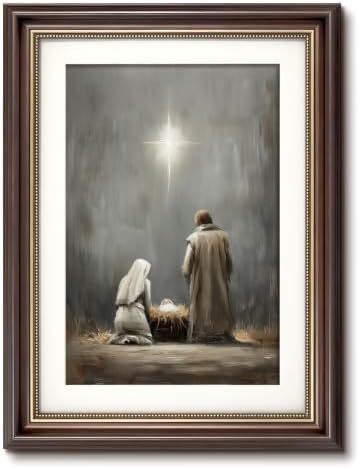 VIYYIEA Christian Wall Art, Nativity Scene Painting Canvas Wall Decor by VIYYIEAART