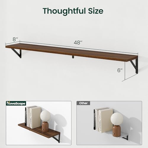 Floating Shelves, 8 Inch Deep Rustic Book Shelf - Image 2