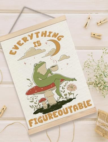 Foritho Everything is Figureoutable Motivational Frog Poster Wall Art Framed - Image 5