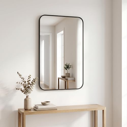 BEAUTYPEAK 16" x 24" Rectangular Wall Mounted Bathroom Mirror - Image 2