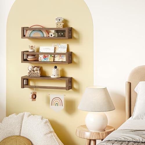 3Pack Nursery Book Shelves, Solid Wood Floatingshelf - Image 3