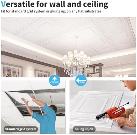 Art3d 24 Pack PVC Ceiling Tiles 24x24 Inches, Pure White - Image 7