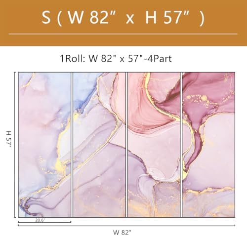 Pink Marble Wallpaper Mural Peel and Stick 82"x57" - Image 4