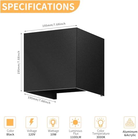Modern LED Wall Sconce, 3000K Warm White Up & Down Wall Light - Image 2