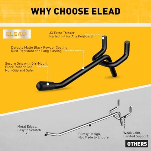 ELEAD 60-Piece 2 Inch Extra Thick Pegboard Hooks, Heavy Duty Peg Board - Image 4