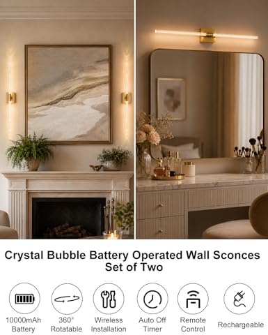 Rechargeable Wall Sconces Set of 2 - Image 3
