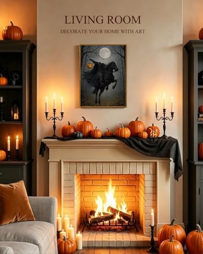 VIYYIEA Headless Horseman Halloween Wall Art 12x16 Inch Framed Canvas, Gothic - Image 2