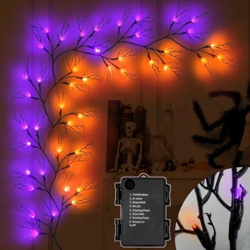 6 Ft Halloween Decor Vine with 45 LED Lights, Adjustable Shape by Unknown