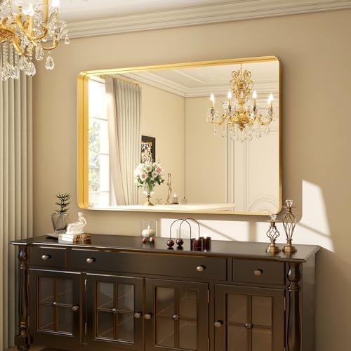 Easly 30 x 40 Inch Gold Bathroom Mirror - Image 3