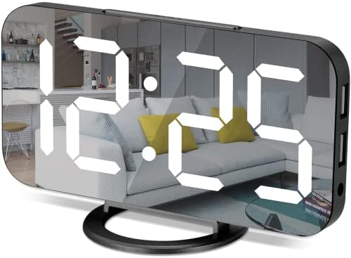 Digital Alarm Clocks, with 2 USB Charging Ports, Snooze Mode, Auto Adjust by Poeroa