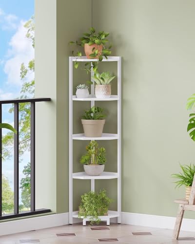 Hzuaneri Corner Shelf Stand 5-Tier Corner Bookshelf Storage Standing Shelf - Image 7