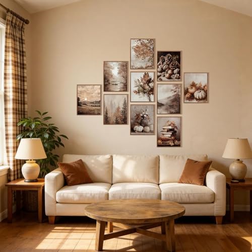 Benjia 10Pcs 8x10 inch Fall Wall Art Prints, Retro Rustic Aesthetic Vintage - Image 6