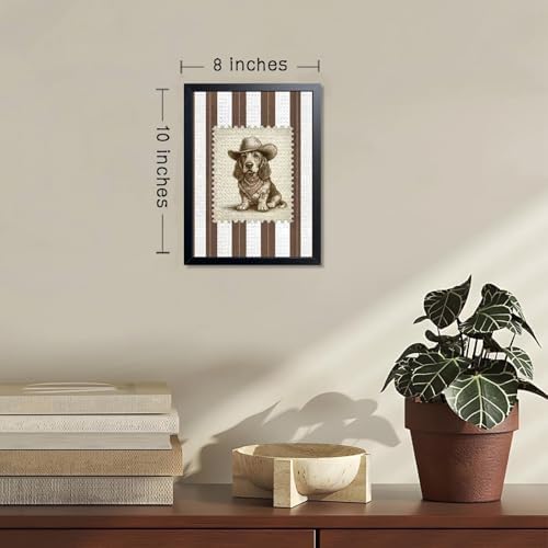Vintage Cowboy Dog Wall Art, Western Basset Hound Canvas Print, Farm Rustic - Image 2