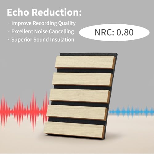 AMZDEPOT Soundproof Wood Slat Wall Panel, 2 Pack - Image 3