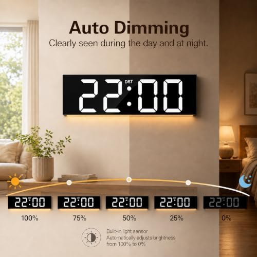 JALL 22" Extra Large Digital Wall Clock, Giant LED Display - Image 4