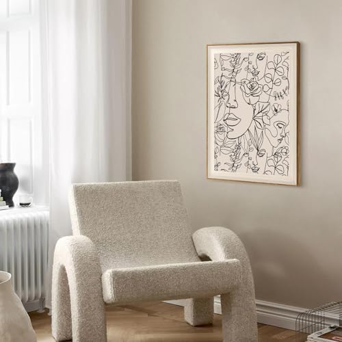ASTRDECOR Abstract Framed Wall Art, Minimalist Boho Art Prints Women Portrait - Image 4