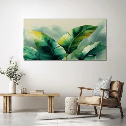 Canvas Wall Art Surreal Watercolor Banana Leaf Canvas Pictures - Image 4