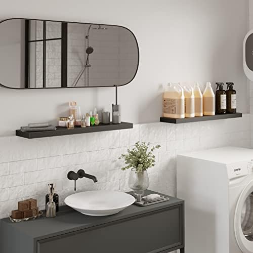 BAMEOS Floating Shelves, 31W x 8D Wall Mounted Display Shelves - Image 2