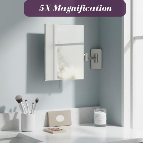 JERDON Wall-Mounted Makeup Mirror - Image 3