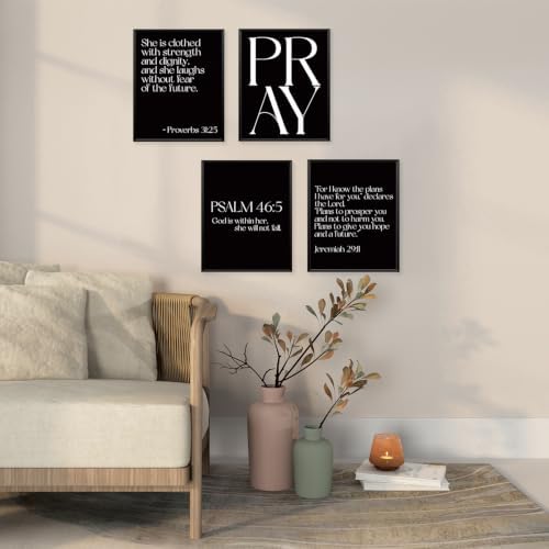 Locomiss Black Christian Modern Bible Jesus Scripture Wall Art Decor - Image 5