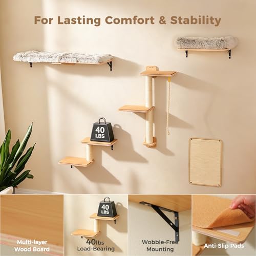 PAWZ Road Cat Wall Shelves, Modern Cat Wall Furniture - Image 3