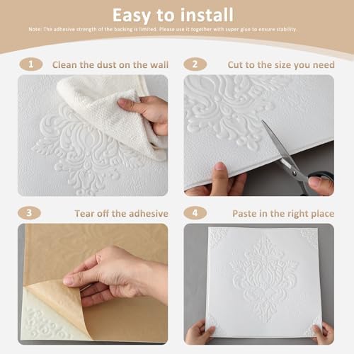 Nuanchu 40 Pcs 13.8 x 13.8 Inch Ceiling Tiles Peel and Stick - Image 3