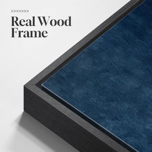Large Framed Blue Gray Landscape Abstract Wall Art, Long Vertical 20x60 In - Image 5