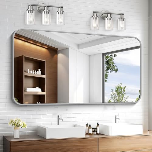 KOCUUY Silver Bathroom Mirror, 30x55 Inch Bathroom Mirror - Image 2