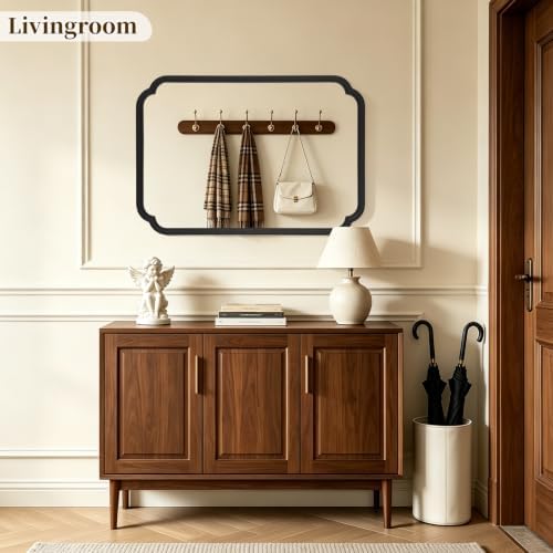 HOMECOOKIN Wood Bathroom Mirror - Image 4