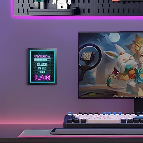 Framed Gamer Wall Art, Boys Game Room Wall Decor Painting, Funny “Blame It On - Image 3