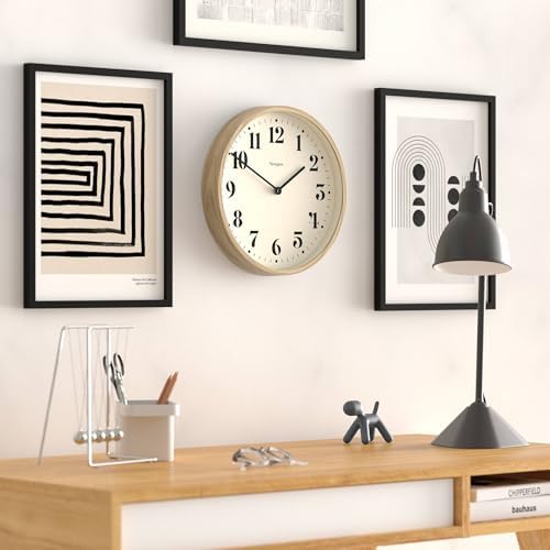 NEWGATE® Number Four Theatre wall Clock | Modern Round Clock | 12" | Faux Wood - Image 4