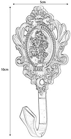 Curtain Tiebacks Small Lightweight Hooks, Vintage Red Copper Rose Pattern - Image 4