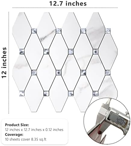STICKGOO 1 Sheet Peel and Stick Backsplash, Calacatta Stick on Aluminum - Image 6
