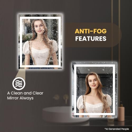 LOAAO 28"X36" LED Bathroom Mirror - Image 4
