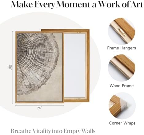 Framed Neutral Wabi Sabi Tree Rings Wall Art - Image 7