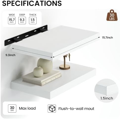 Heimlove 16 inchs Floating Shelves - Image 3
