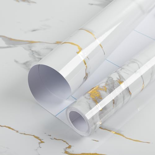 Marble Contact Paper Gold Peel and Stick Wallpaper by practicalWs