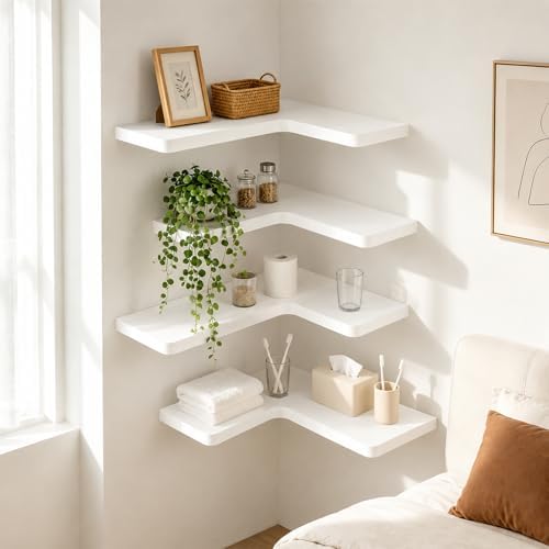 Solid Wood Corner Floating Shelves - Image 6