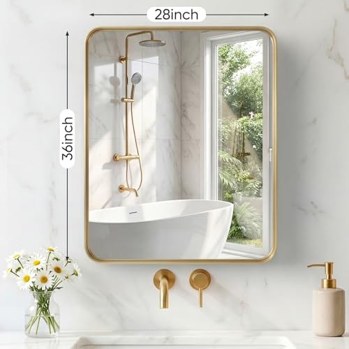 NEWBULIG Bathroom Mirror for Over Sink, 28X36 Inch Wall Vanity Mirror - Image 2